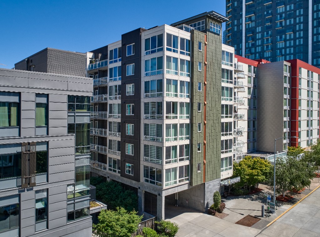 Modern multifamily architecture with high-performance windows